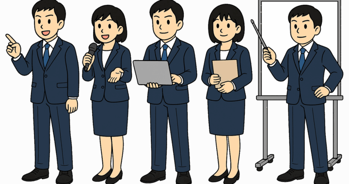 プレゼンテーションをテーマにしたイラスト