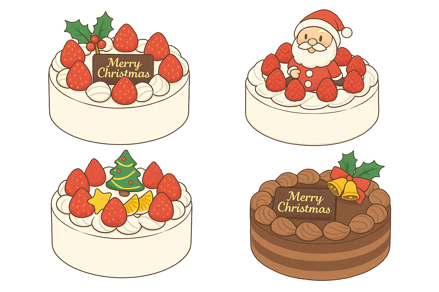 クリスマスケーキのイラスト