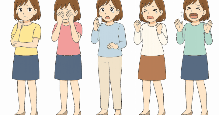 泣く女性のイラスト