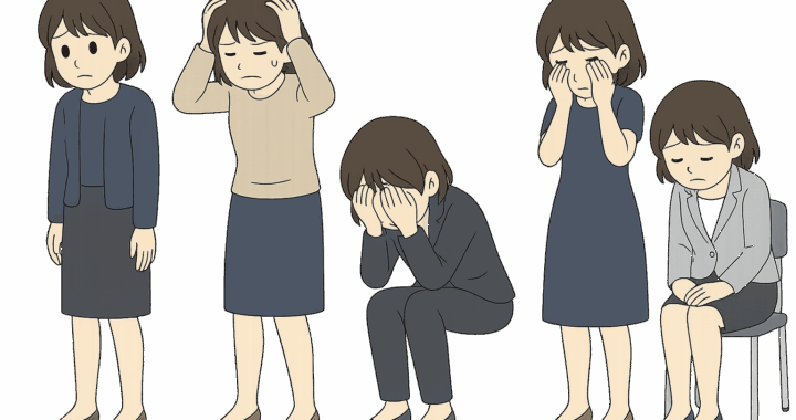 落ち込む女性のイラスト