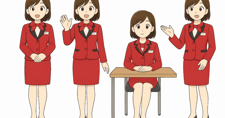 D携帯ショップ店員のイラスト
