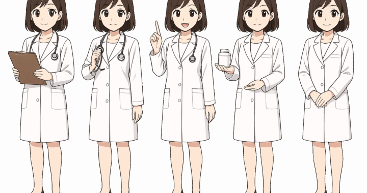 女医の立ち姿イラスト