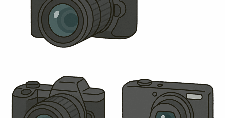 一眼レフカメラコンパクトカメラのイラスト