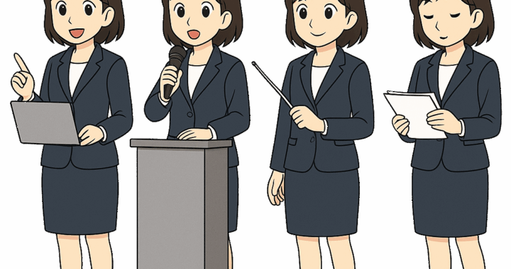 プレゼンテーションをテーマにしたイラスト