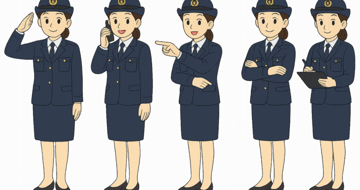女性警察官のイラスト