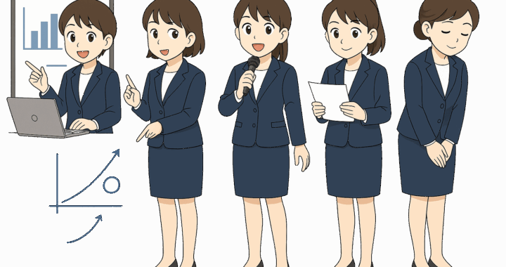 プレゼンテーションをテーマにしたイラスト