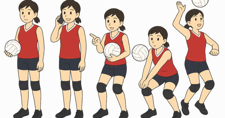 女子バレーボール選手のイラスト