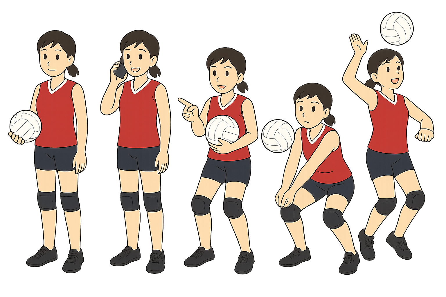 女子バレーボール選手のイラスト