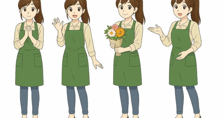 花屋店員のイラスト