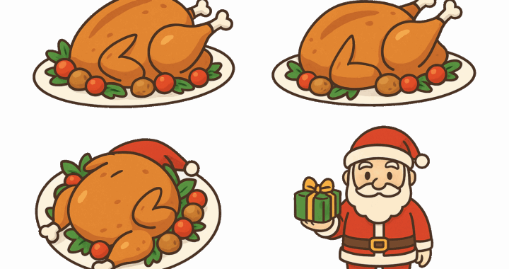 七面鳥ローストのイラスト