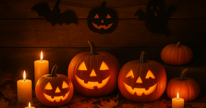 Halloweenテーマの背景イラスト