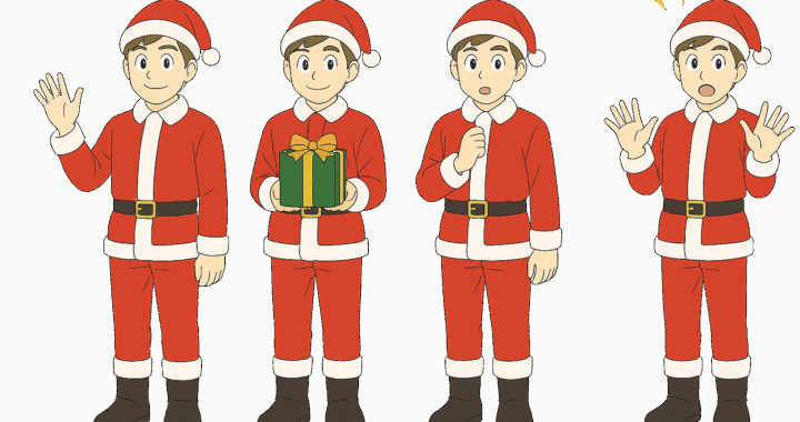サンタコスチュームの男性イラスト