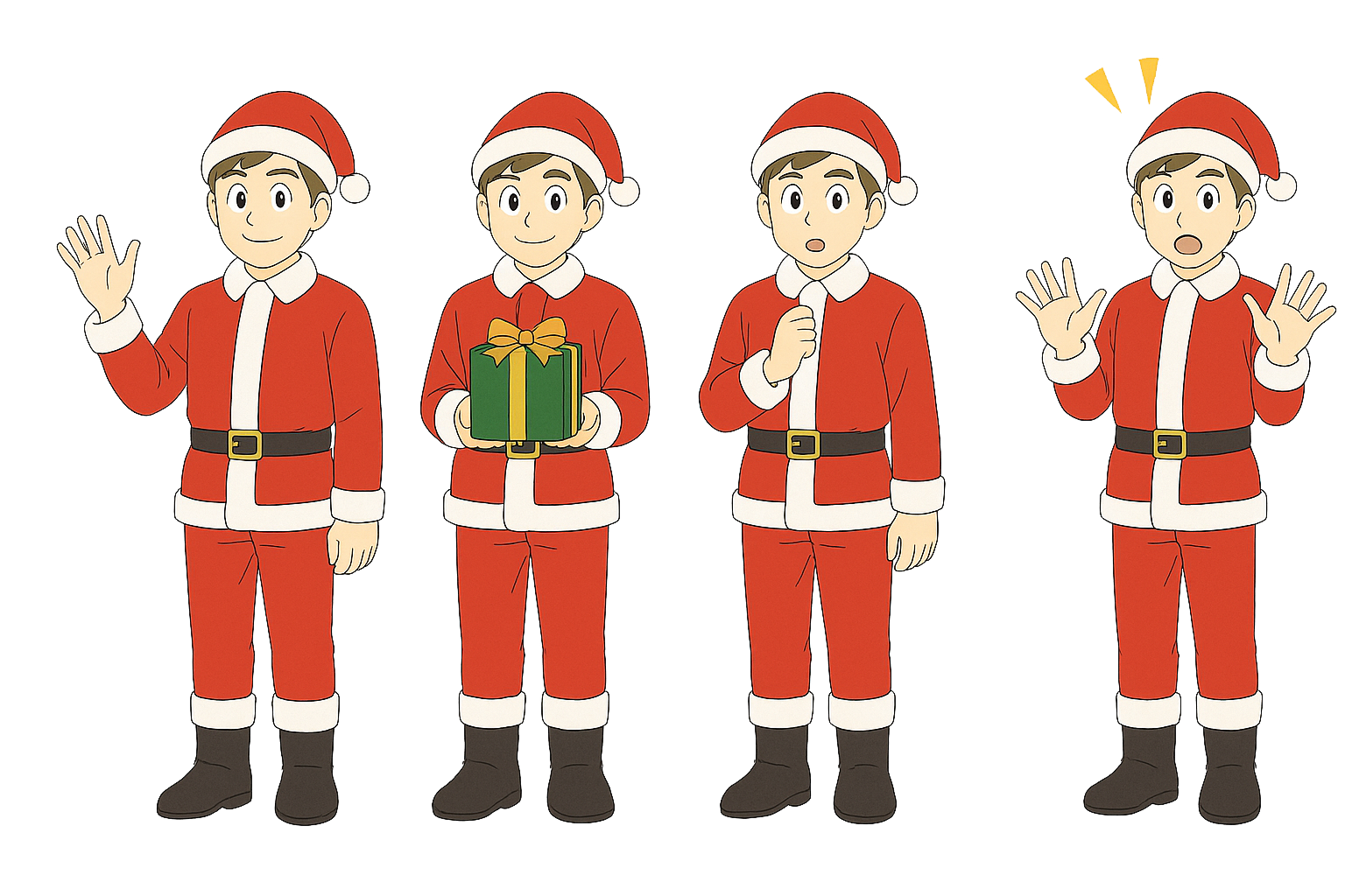 サンタコスチュームの男性イラスト