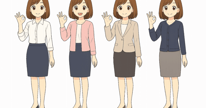 OKポーズの女性イラスト