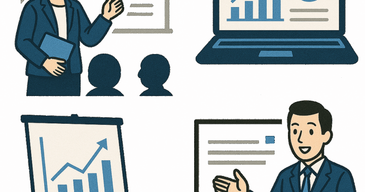 プレゼンテーションをテーマにしたイラスト