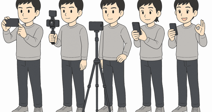 動画撮影する人のイラスト