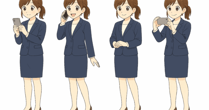 スマホを操作するビジネスウーマン