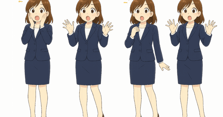 ビックリするビジネスウーマンのイラスト