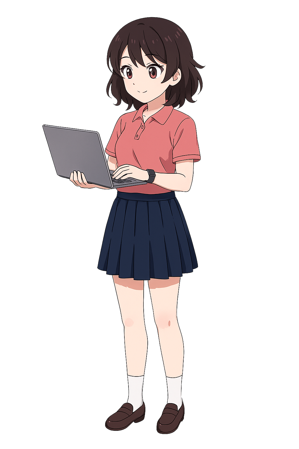 ノートPCを見る女性