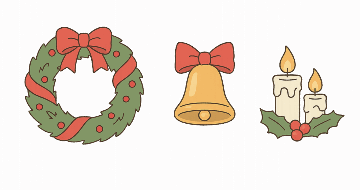 クリスマス装飾セットのイラスト