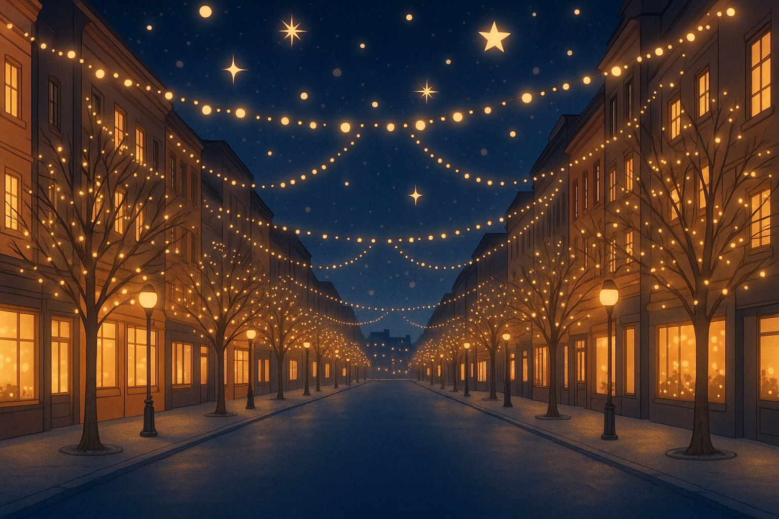 夜の街のイルミネーション背景