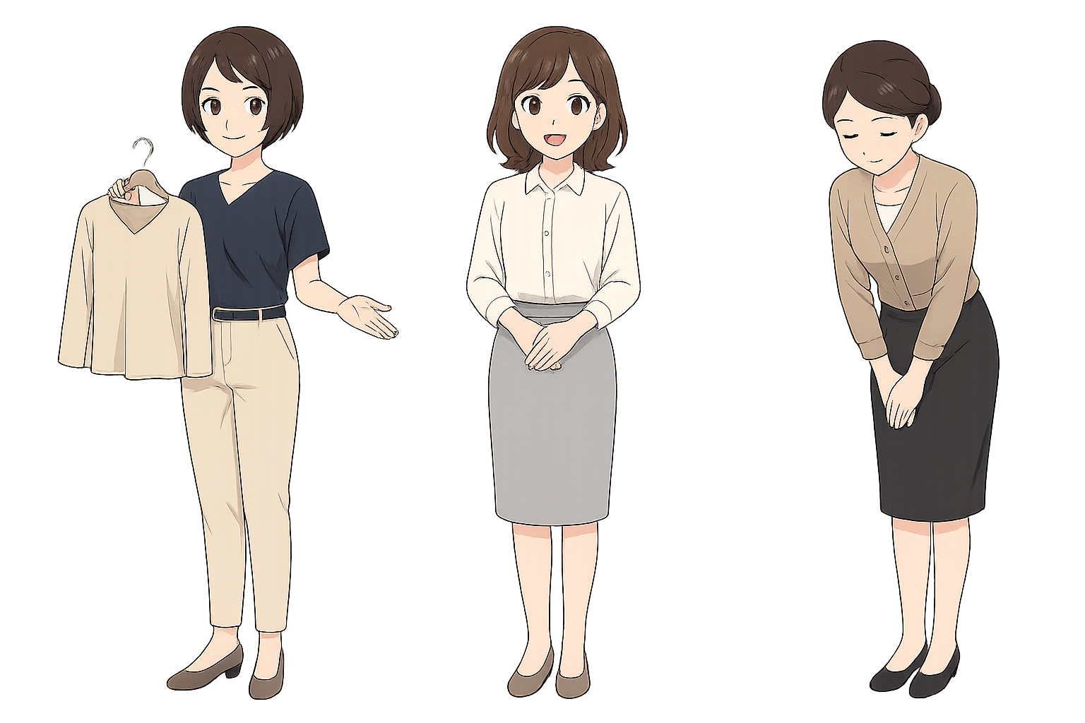 アパレルショップの店員のイラスト