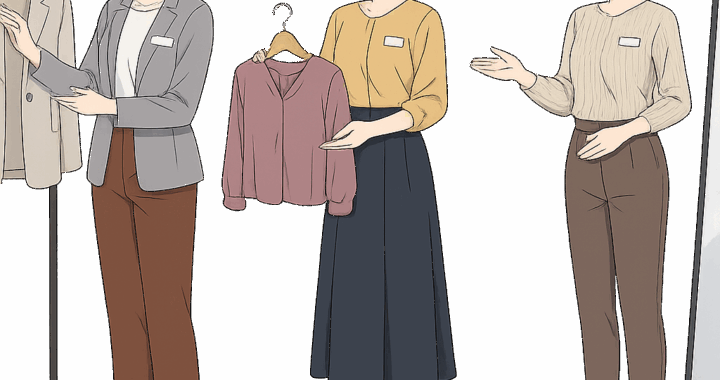 アパレルショップの店員のイラスト