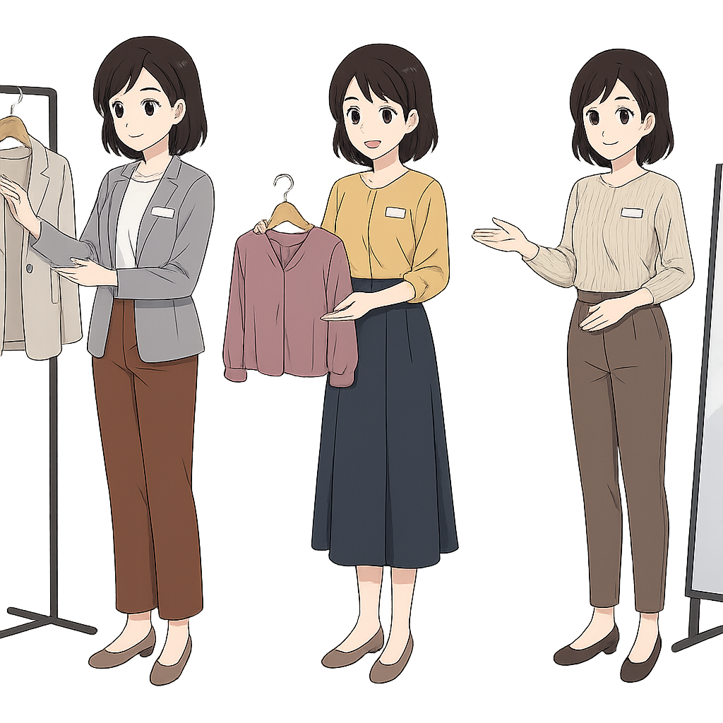 アパレルショップの店員のイラスト
