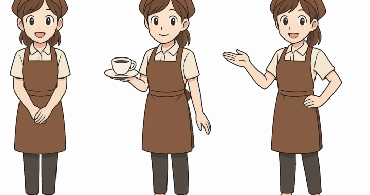 カフェの店員のイラスト