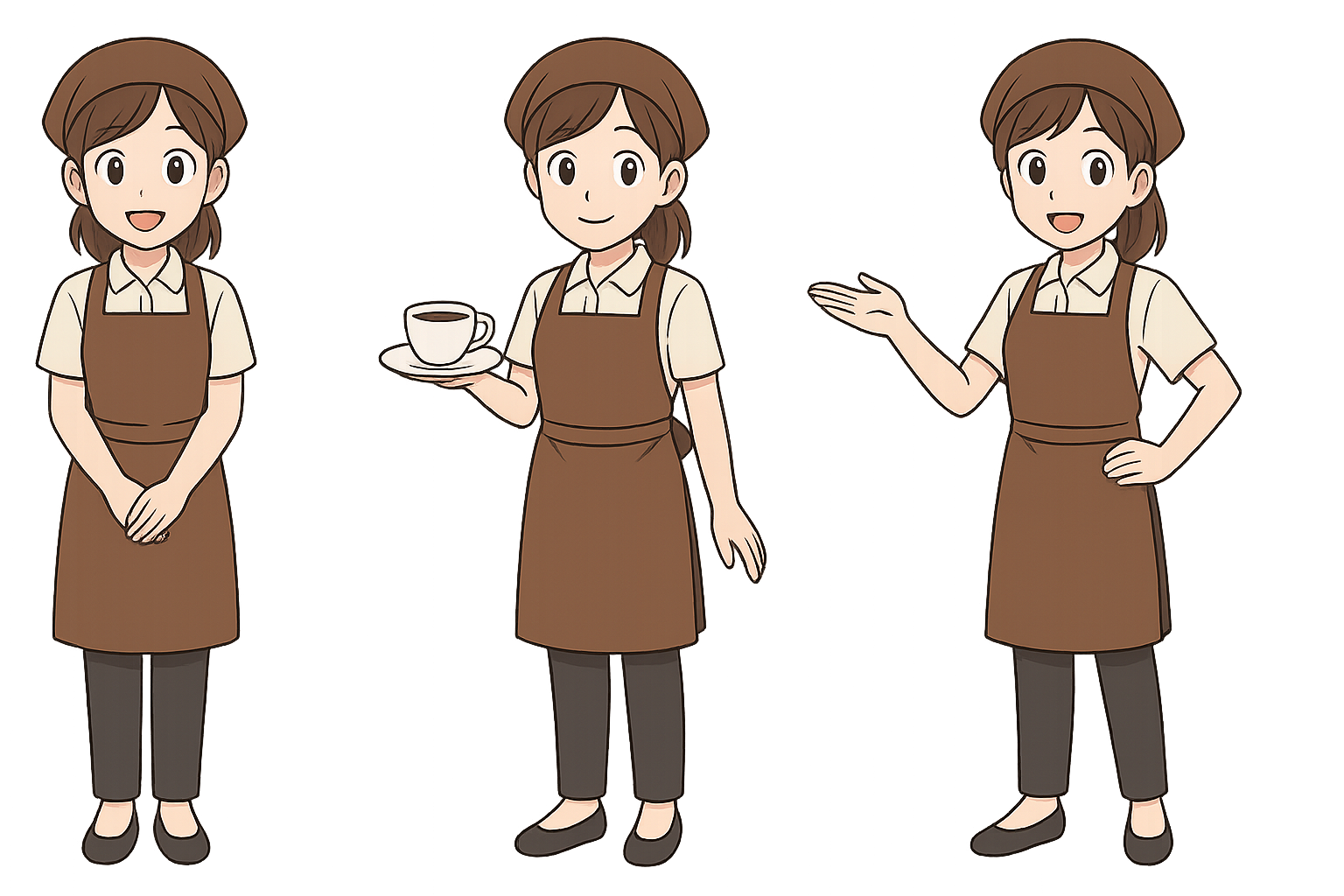 カフェの店員のイラスト