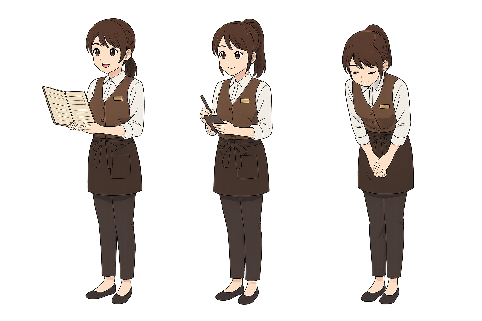 ファミリーレストランの店員のイラスト