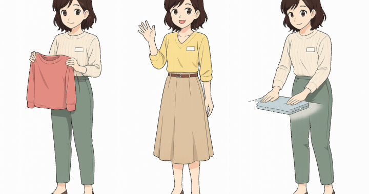 アパレルショップの店員のイラスト