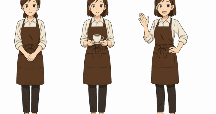 カフェの店員のイラスト