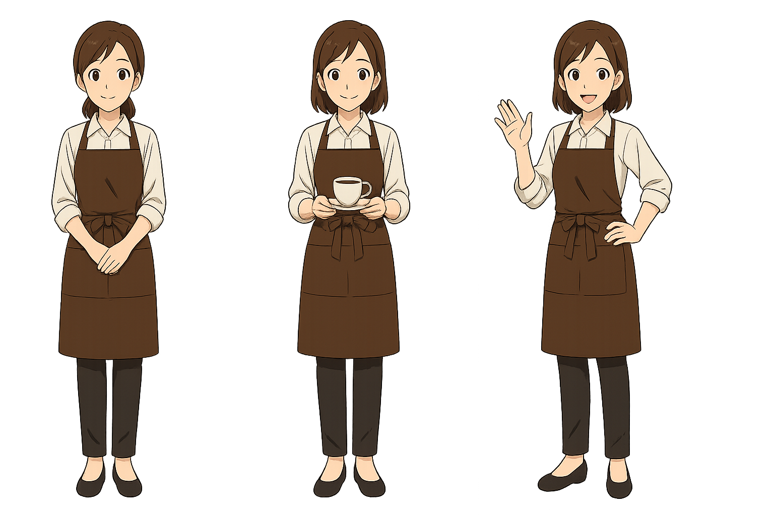 カフェの店員のイラスト