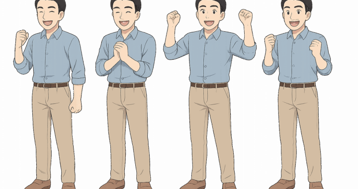 喜ぶ男性のイラスト