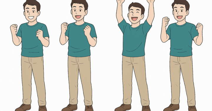 喜ぶ男性のイラスト