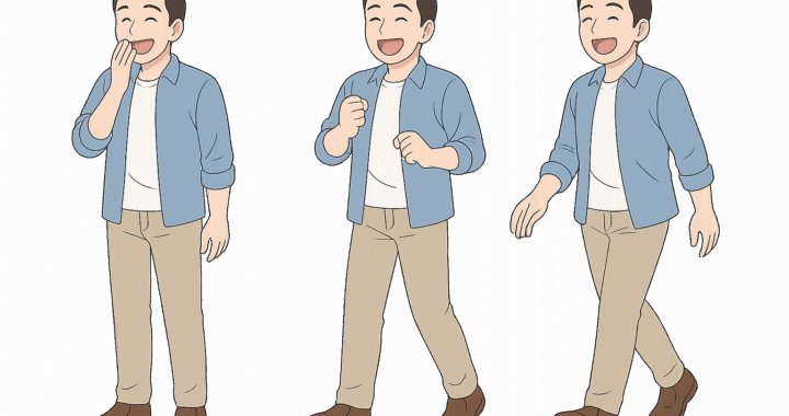 笑う男性のイラスト