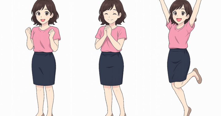 喜ぶ女性のイラスト