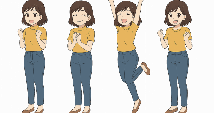 喜ぶ女性のイラスト