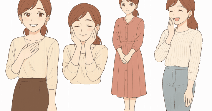 ときめく女性のイラスト