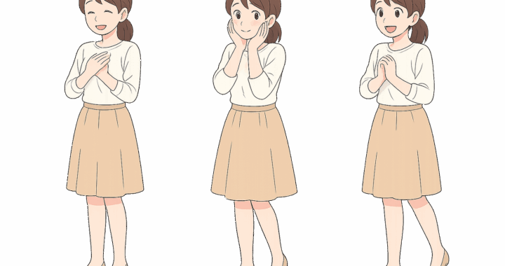 ときめく女性のイラスト