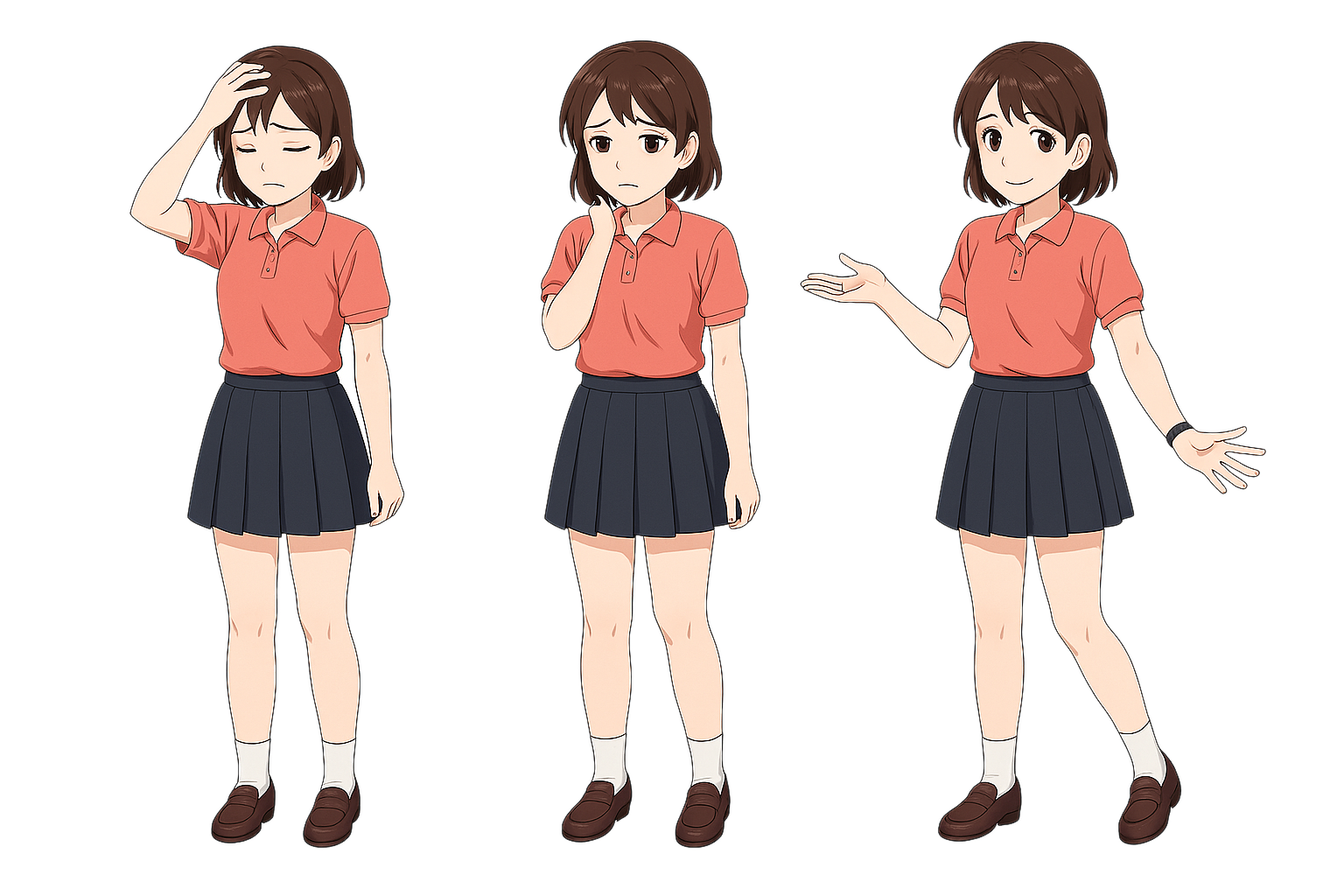 困る女性のイラスト