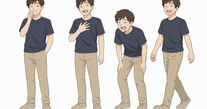 笑う男性のイラスト