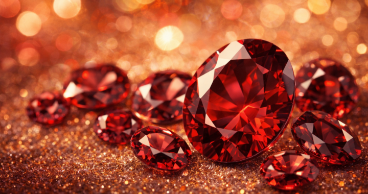 1月の誕生石ガーネットのイラスト