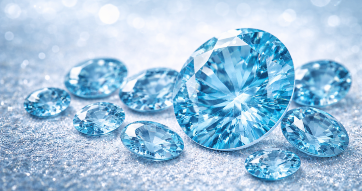 3月の誕生石アクアマリンのイラスト