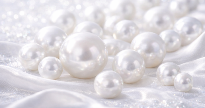 6月の誕生石パール（真珠）のイラスト