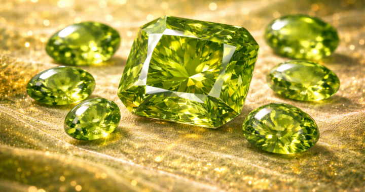 8月の誕生石ペリドットのイラスト