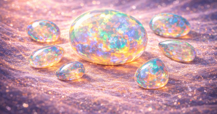 10月の誕生石オパールのイラスト