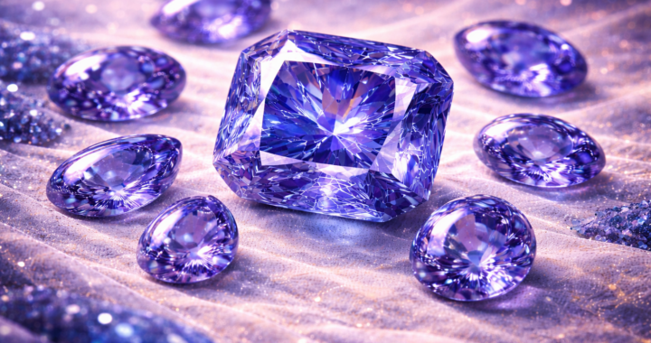 12月の誕生石タンザナイトのイラスト